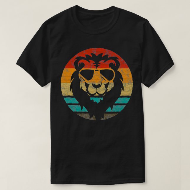 T-shirt Style Lion Retro Vintage2 (Design devant)