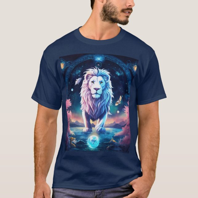 T-shirt style lion, t-shirt, confortable, 100% coton, etc (Devant)