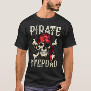 T-shirt Style Mens Rétro Skeleton Pirate Stepdad Gras