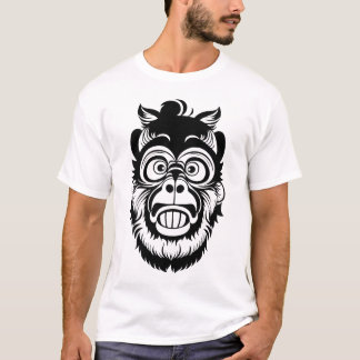 T-shirt Style noir et blanc Funny Monkey