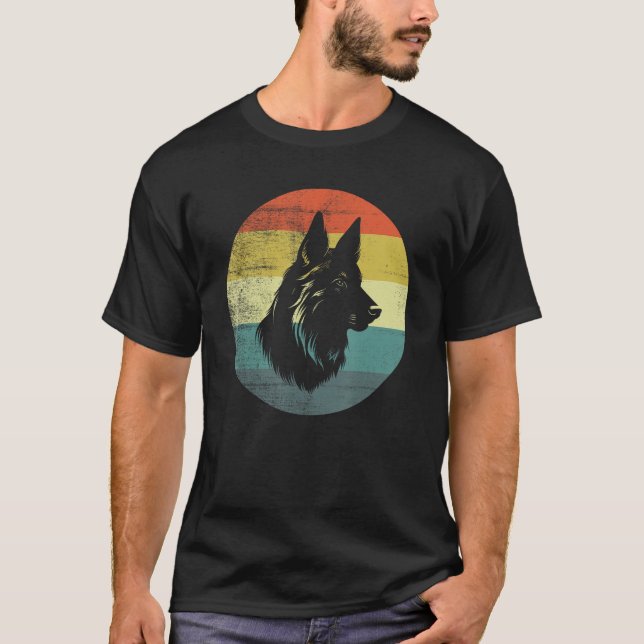 T-shirt Style rétro du chien Tervuren belge (Devant)