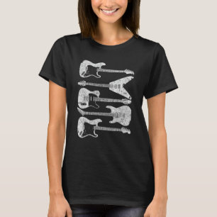 T-shirt Style Rétro Guitare Pour Guitariste