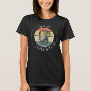 T-shirt Style Rétro J'aime mon Golden Retriever