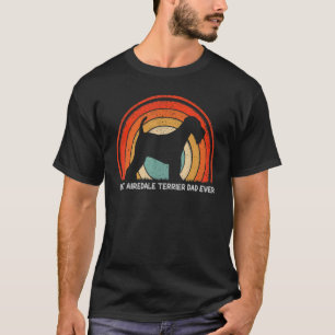 T-shirt Style Rétro Meilleure Airedale Terrier Papa Jamais