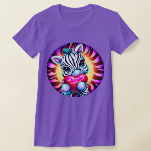 T-shirt Style rétro Sweet Zebra Valentine