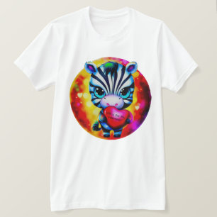 T-shirt Style rétro Sweet Zebra Valentine