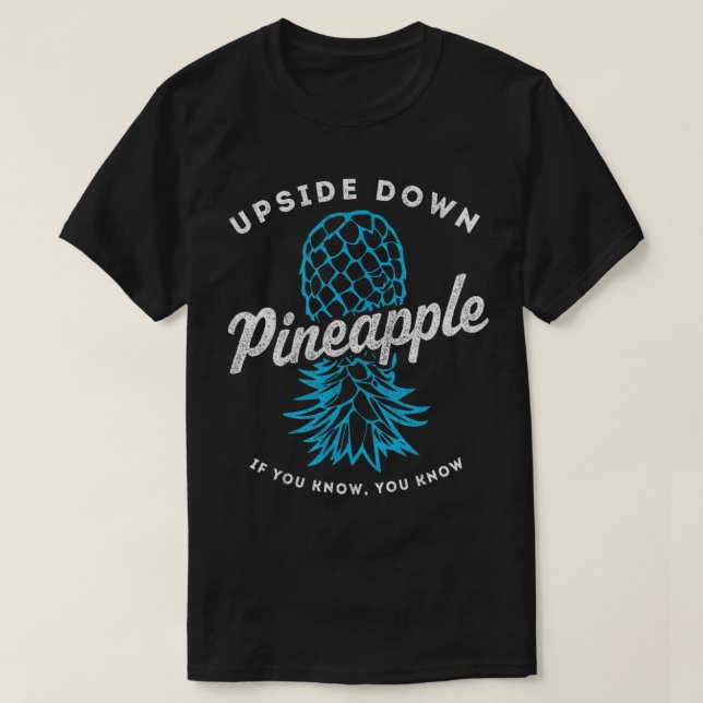 T-shirt style rétro Upside Down Pineapple Swinger (Design devant)