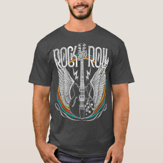 T-shirt Style rétro vintage 80s Rock Roll Music Guitare
