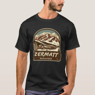 T-shirt Style rétro Zermatt Suisse extérieur