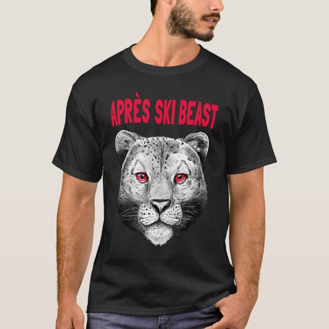 T-shirt Style rouge Apres Ski Snow Leopard (Devant)