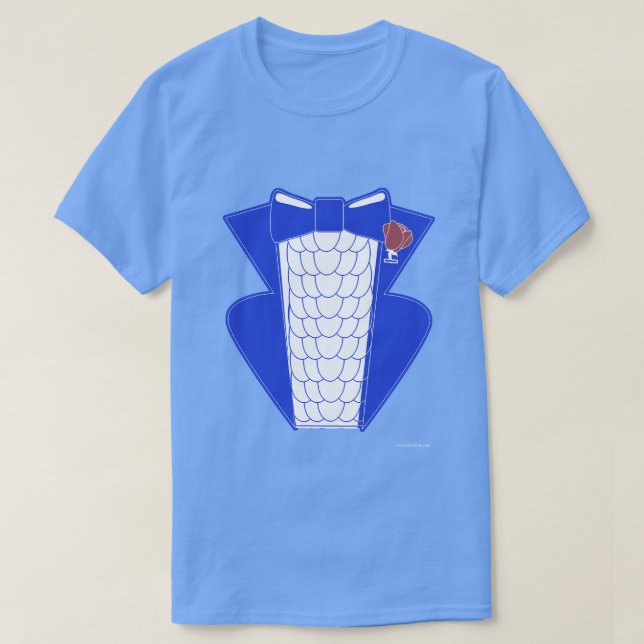 T-shirt Style super Bold bleu Tuxedo (Design devant)
