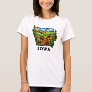 T-shirt Style tatouage de l'État de l'Iowa Cornfields Ferm