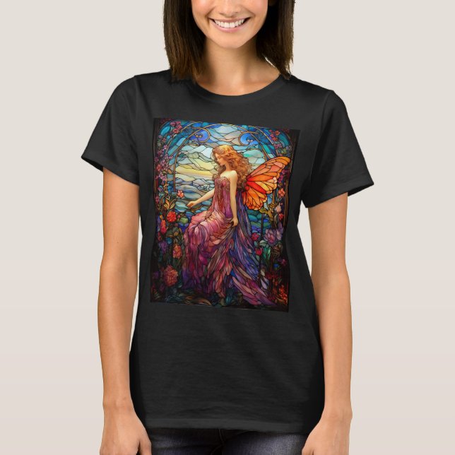 T-shirt Style Tiffany Vitrail Verre magique Fée (Devant)