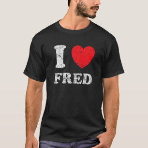 T-shirt Style Usé Grunge en Détresse J'Aime Fred