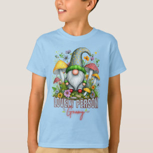 T-shirt Style vintage Belle Gnome avec Champignons Art