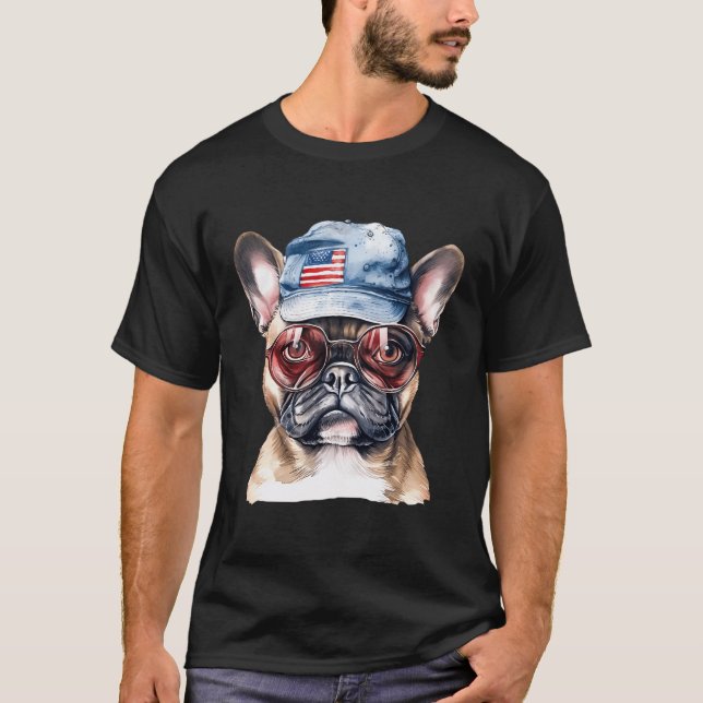 T-shirt Style Vintage Bulldog français (Devant)
