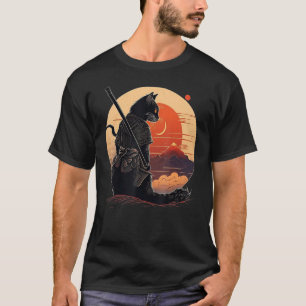 T-shirt Style vintage de coucher de soleil japonais et cha