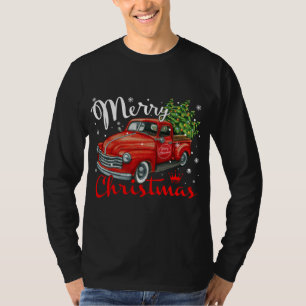 T-shirt Style vintage Ferme Rouge Camion Arbre de Noël