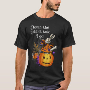 T-shirt Style vintage Haunted Halloween Alice White Rabbit
