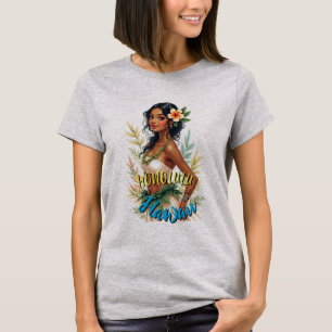 T-shirt Style vintage Hawaiian Travel Honolulu Hula Girl