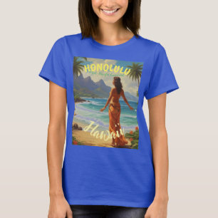 T-shirt Style vintage Hawaiian Travel Honolulu Mid-Pacific
