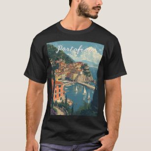 T-shirt Style Vintage Portofino Gênes Italie