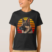 Style vintage Retro Sunset German Shepherd