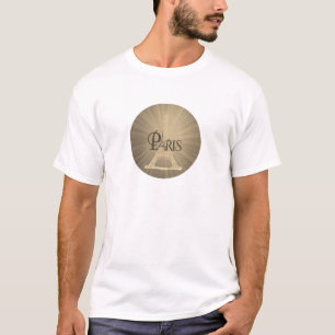 T-shirt Style vintage Retro Tour Eiffel Paris Grey Sepia