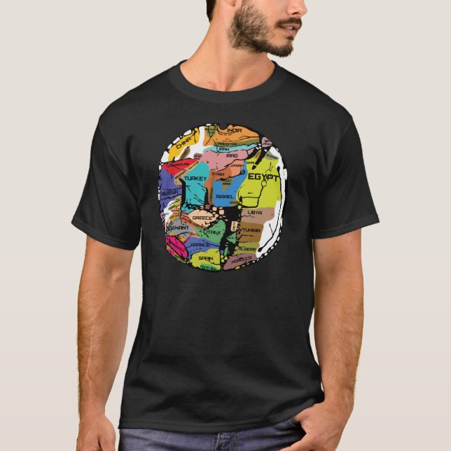 T-shirt stylisé de carte de Hereford (Devant)