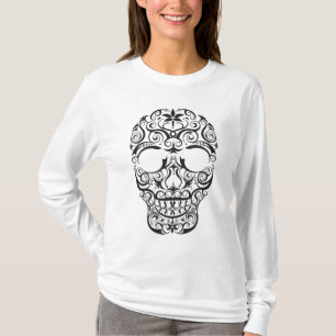 T-shirt stylisé de crâne de noir