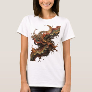 T-shirt Stylish Argent ENGRENAGES ET VAGUES CHOCOLAT