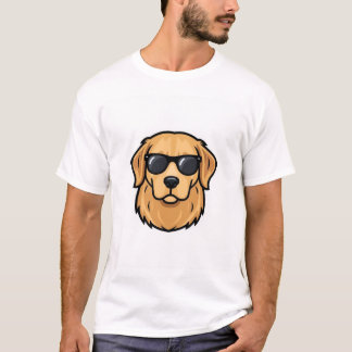 T-shirt Stylish Golden Retriever Sunglasses Mascot - Moder