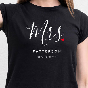 T-shirt Stylish Mme Custom Nom et Mariage de date
