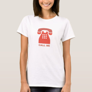 T-shirt Stylistique Vintage Téléphone rouge Appelez-moi to