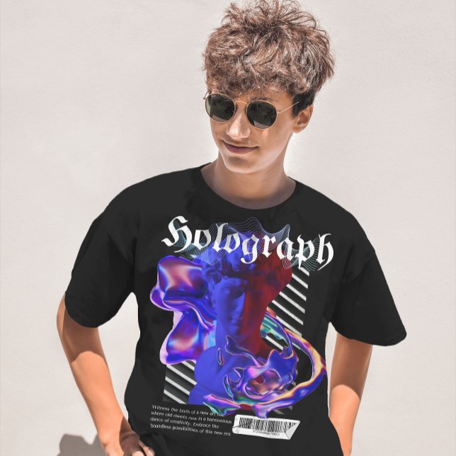 T-shirt Stylo holographique néon art grec (Créateur téléchargé)
