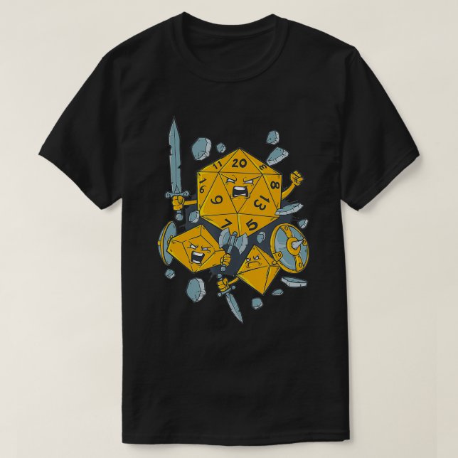 T-shirt Stylo RPG et dés RPG papier  (Design devant)