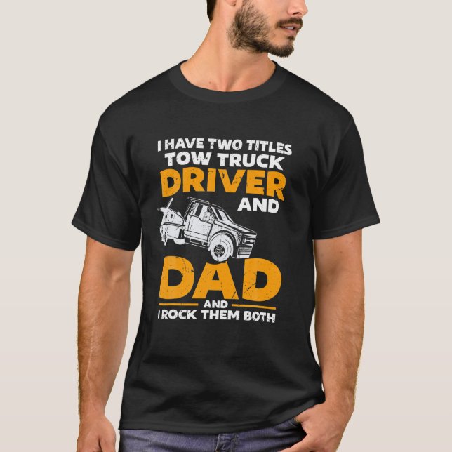 T-shirt Stylos de remorquage pour hommes - Tow Truck Drive (Devant)