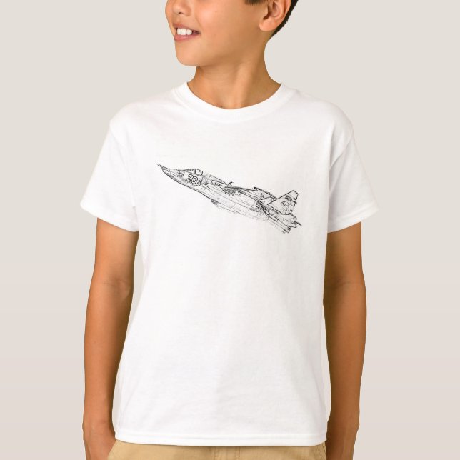 T-shirt SU 25 Grach Soviet Frogfoot Plane Croquis (Devant)