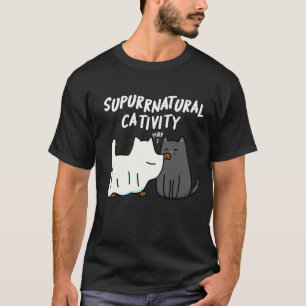 T-shirt Su-purr-naturelle Cativité Funny Cat Pun Dark BG