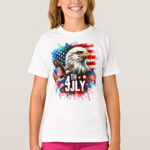 T-shirt Sublimation d'aigle patriotique américain-61905