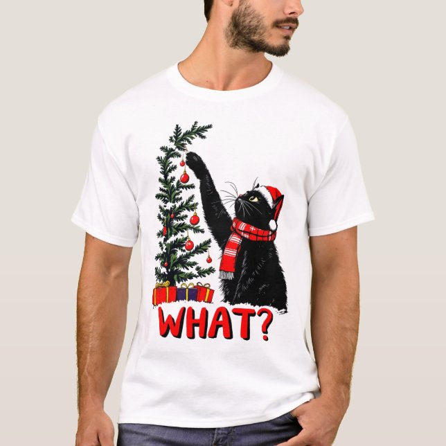 T-shirt Sublimation de chat de Noël amusante (Devant)