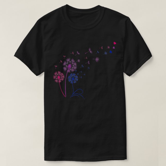 T-shirt Subtil Bisexuel Dandelion Flower Pride LGBT Rainbo (Design devant)