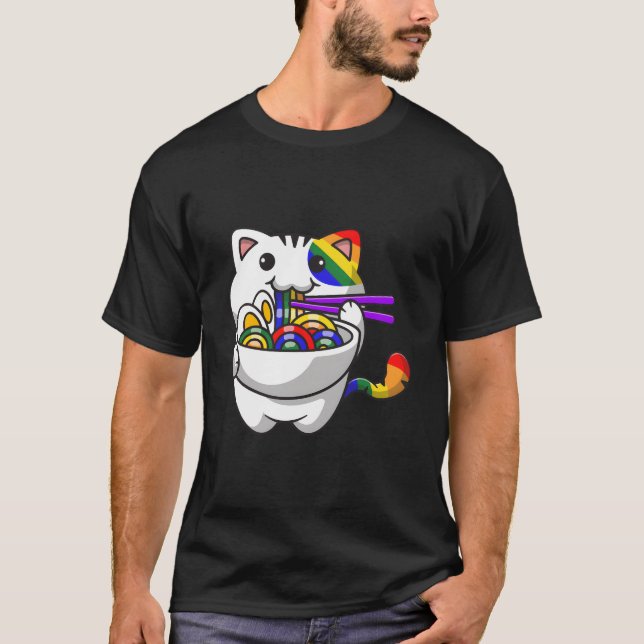 T-shirt Subtle Gay Ra Cat Pride Flag Rainbow Flag Cat Gay (Devant)