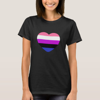 T-shirt Subtle Genderfluid Flag Tiny Heart Gay Pride Month