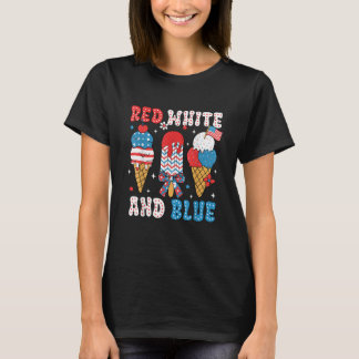 T-shirt Sucette Rouge Blanc Et Bleu Drapeau USA Patriotiqu