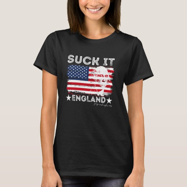 T-shirt Suck It England Drôle 4 juillet George Washinton (Devant)