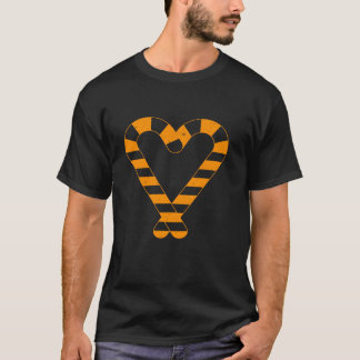 T-shirt Sucre de canne Coeur Noël Hilarious X mas Distres