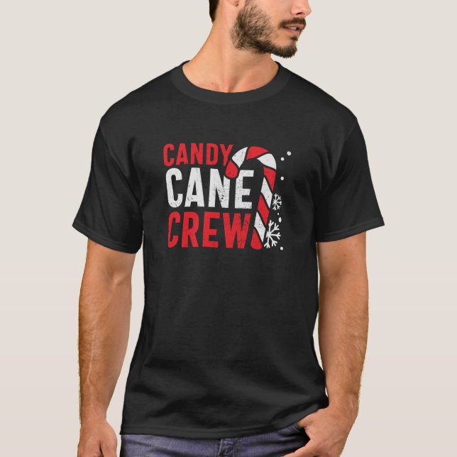 T-shirt Sucre de canne Crew Peppermenthe Funny Noël Noël N (Devant)