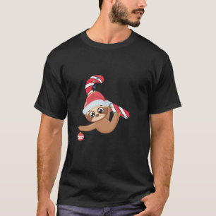 T-shirt Sucre de canne de fées joli joyeux Slothmas Noël