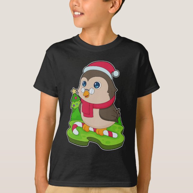 T-shirt Sucre de canne de Noël de hibou (Devant)
